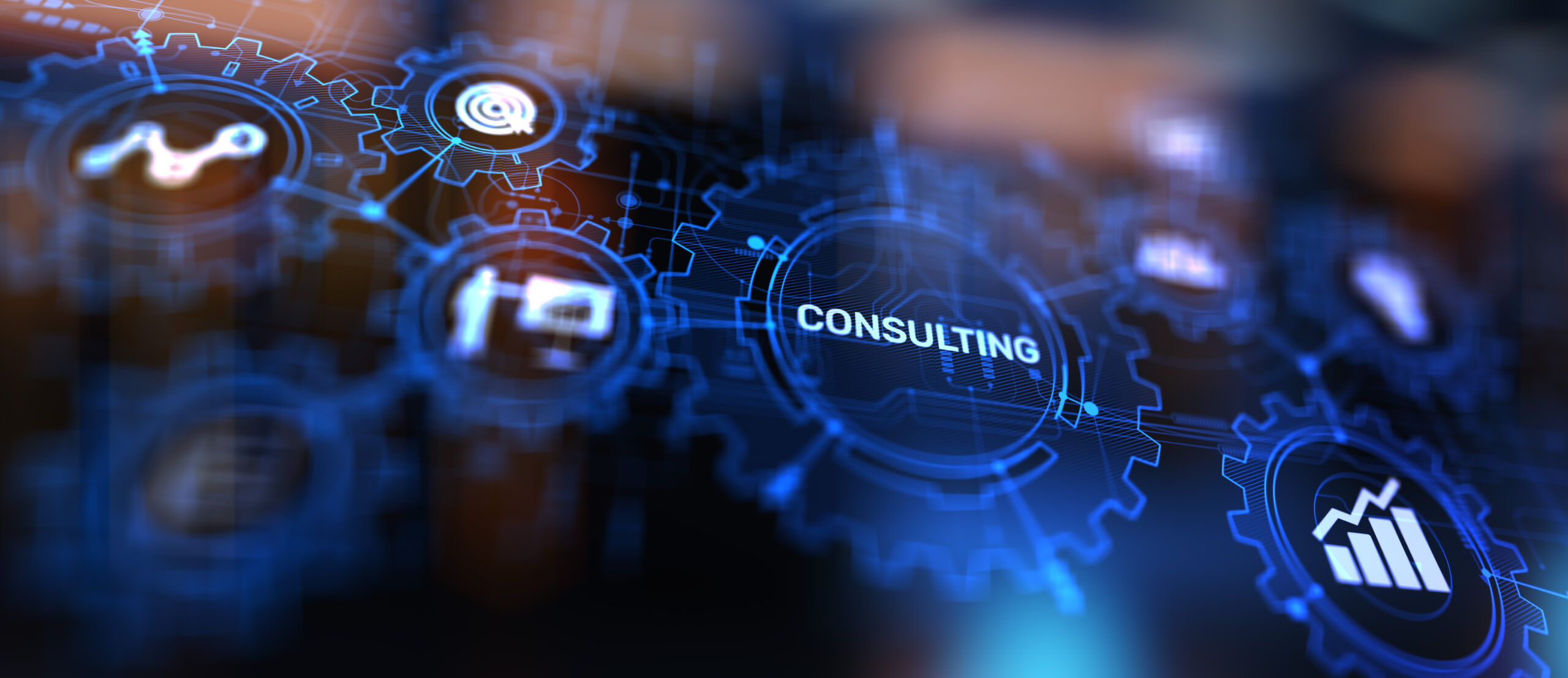 Business consulting concept on the virtual screen.